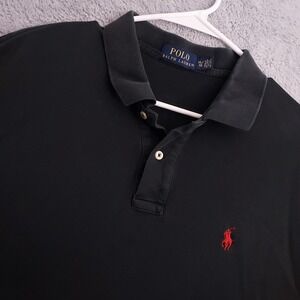 Polo Ralph Lauren Shirt Mens Extra Large Black Red Pony Preppy Cotton Golf SPOTS